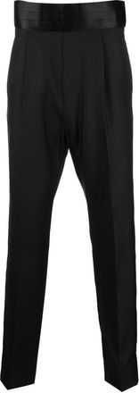 Dsquared2 high-waisted tailored tuxedo trousers - men - Silk/Polyester/Virgin Wool - 50 - Black