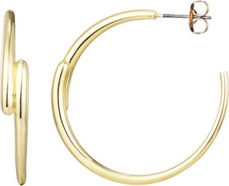 Adornia Overlapping Hoop Earrings in Gold at Nordstrom Rack