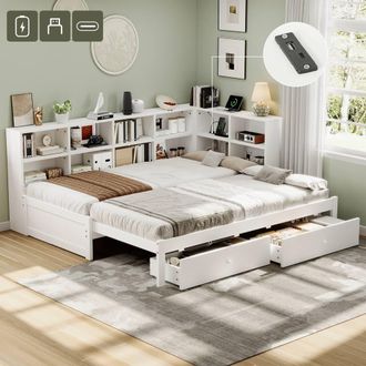 Matteo 3ft Single White Daybed - Storage Drawers, Charging Station & Trundle