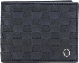 Orciani Chevrette Geweven Leren Portemonnee - Heren - Portefeuilles - Blauw - ONE Size - Leer - Accessoires