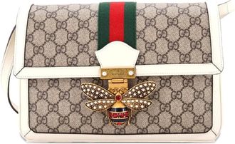 Gucci Queen Margaret Shoulder Bag GG Coated Canvas Medium crossbody bag - Marrone