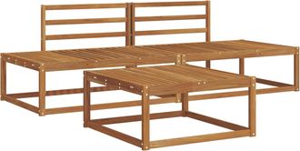 vidaXL Conjunto De Sof&aacute;s De Exterior Madera De Acacia S&oacute;lida Natural Vidaxl