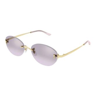 Cartier Rimless Round Sunglasses - female - Cartier - Sunglasses - Yellow - 54 MM - Accessories