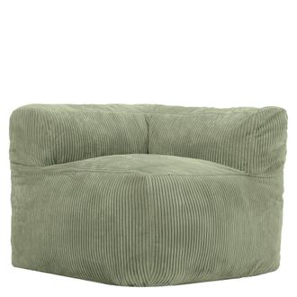 Icon Brand Puf sill&oacute;n esquinero modular de pana verde salvia