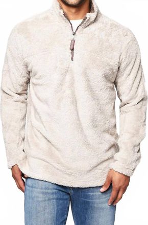 True Grit Double Plush 1/4 Zip Pullover In Oatmeal