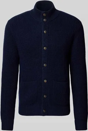 Polo Ralph Lauren Strickjacke aus Woll-Mix mit aufgesetzten Taschen in Marine, Größe XXL