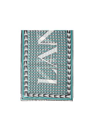 Lanvin Womens Scarf Blue-Multicolor Wool Accessories