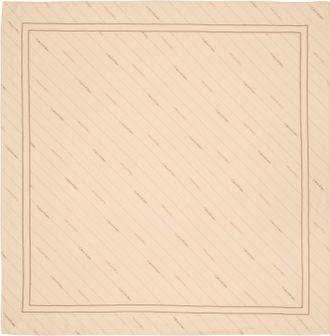 Calvin Klein Modetuch CALVIN KLEIN PINSTRIPE LOGO SQUARE SCARF, Damen, oatmeal, Web, Materialmix, gestreift, mehrfarbig, Modet&uuml;cher Modetuch, Mit Markenlabelmuster