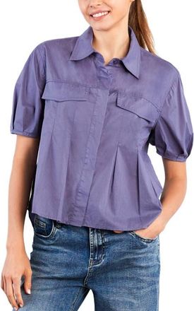 Wash Lab Denim Pincess Pleated Shirt in Blue Garnite at Nordstrom, Size X-Small
