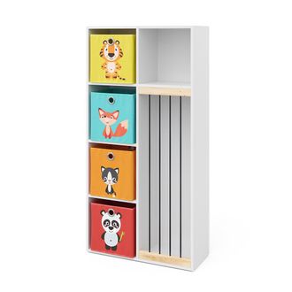 Vicco Estanter&iacute;a Infantil Marvin, Blanco, 72 X 143 Cm Con 4 Cajas Plegables Opc.1, Vicco