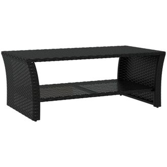vidaXL vidaXL Coffee Table Black 100x50x40 cm Poly Rattan