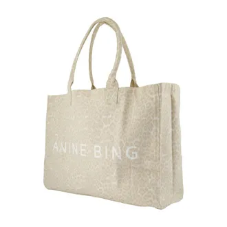 Anine Bing Womens Leo Tote Beige Cotton