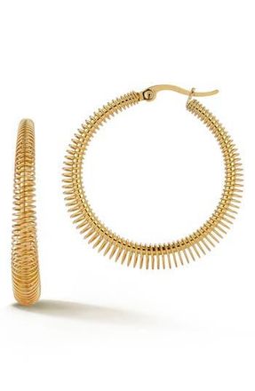 Sphera Milano Ribbed Wire Hoop Earrings in Gold at Nordstrom Rack