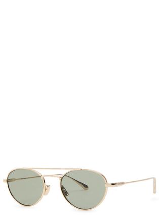 Saint Laurent Round-frame Metal Sunglasses - Gold - One Size