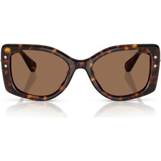 Swarovski 54mm Pillow Sunglasses in Havana/dark Brown at Nordstrom