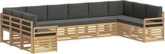 vidaXL Conjunto De Sof&aacute;s De Exterior 10 Uds. Blanco Y Antracita Vidaxl