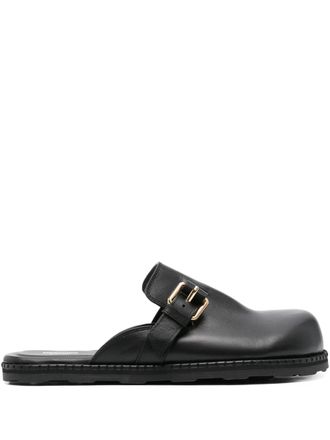 Moschino leather sandals - men - Calf Leather/Calf Leather/Rubber - 40 - Black