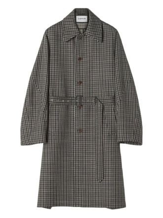 Lanvin belted coat - men - Wool - 50 - Neutrals