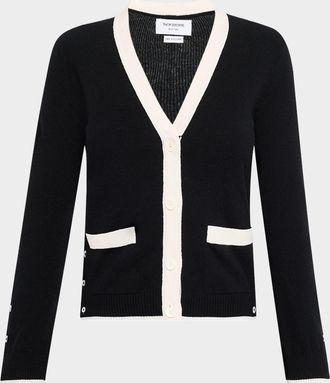 Thom Browne V-Neck Cardigan in Cashmere
