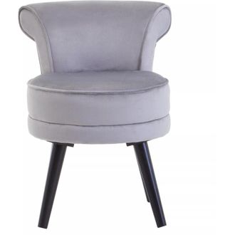 Premier Housewares Interiors by Premier Grey Velvet Chair, Enchanting Sleep Swivel chair, Easy to Assemble Borg Chair, Comfy Office Chair