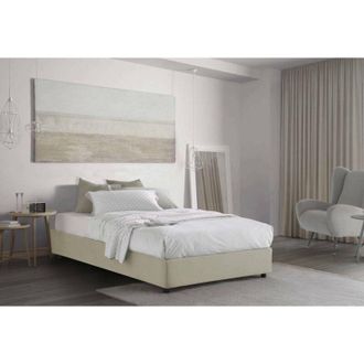 Talamo Italia Talamo Italia - Cama De Plaza Y Media Nicole, Cama Contenedor Con Revestimiento De Tela, 100% Made In Italy, Apertura Frontal, Adecuado Para Colch&oacute;n C