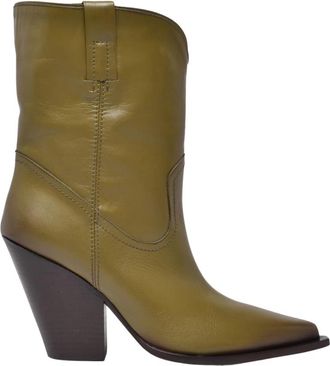 Elena Iachi Schoenen, Dames, Groen, 36 EU, Leer, Texanino Stivaletto