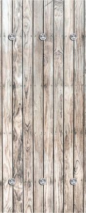 Queence Garderobenleiste »Holzwand, Paneele« mit 6 Haken, 50 x 120 cm