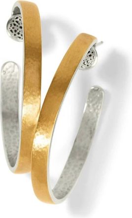 Brighton Womens Ferrara Entrata Medium Hoop Earrings In Gold Silver