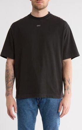 Off-white Matthew Cotton Graphic T-Shirt in Black And White at Nordstrom Rack, Size Xx-Small