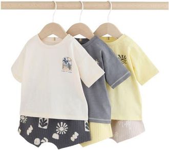 Next Cotton T-Shirts & Shorts Assorted 6-Pack in Grey at Nordstrom, Size Newborn