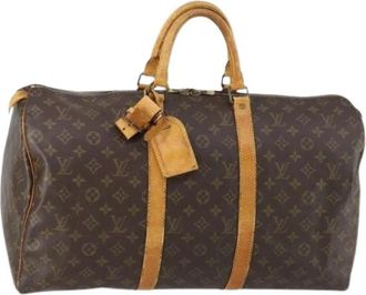 Louis Vuitton Pre-owned Weekend Bags, female, Brown, Size: ONE SIZE Pre-owned Canvas Weekend Bag
