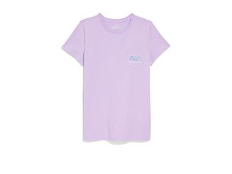 Vineyard Vines Whale Fill Short Sleeve Pocket T-Shirts Womens T Shirt Lilac Breeze : MD, Cotton