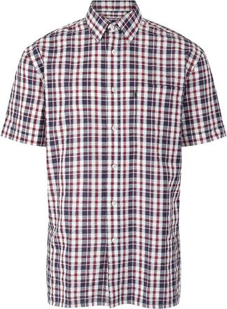 Champion Check Shirt Short Sleeve Chest Pocket Seersucker Mens M-5XL Croyde (UK, Alpha, 5XL, Regular, Regular, Wine)