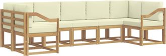 vidaXL Conjunto De Sof&aacute;s De Exterior 7 Uds. Blanco Y Crema Vidaxl