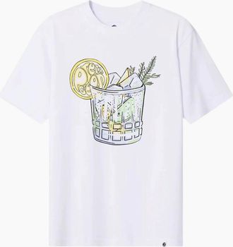 Pretty Green Mens Pretty Green Gin and Tonic White T-Shirt - Size: 40