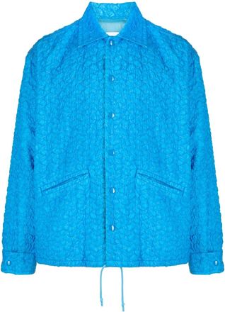 Toga Archives textured shirt jacket - men - Acrylic/Nylon - 48 - Blue