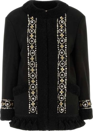 Valentino Garavani Caban Pelliccia - - Jackets - Donna - Nero - 3XL