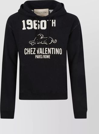 Valentino Garavani cotton hooded sweater front print