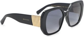 Bulgari Eyewear Tubogas Black Acetate Sunglasses