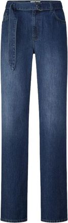 Riani Rechte broek met trekkoord taille - Dames - Regular Fit Jeans - Blauw - M - Katoen - Jeans