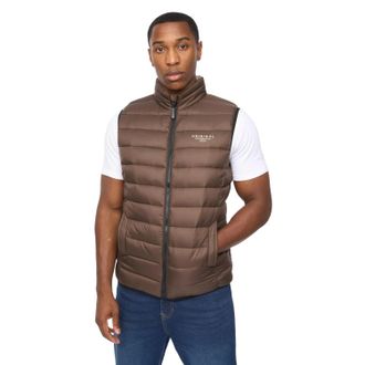 Crosshatch Heren Gattering MVE Gewatteerd Gilet (Bruin)
