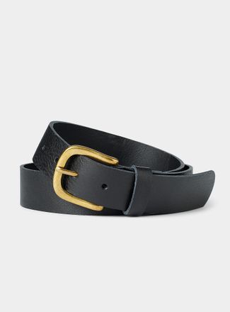 Simons Womens Brushed square-buckle leather belt