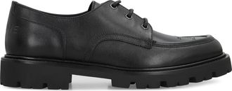 Celine Mens Leather Derby Shoes Margaret Black Cow Hide Lace-Up Flat