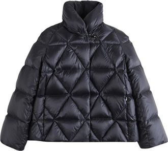 Fay Cappa in piuma con maniche raglan e motivo a losanghe - - Jackets - Donna - Nero - S