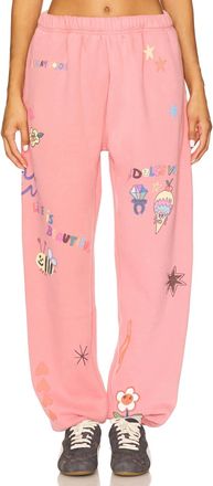 The Mayfair Group Scream Colour Somebody Loves You Sweatpants In Pink