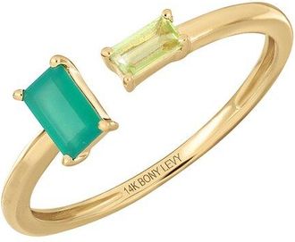 Bony Levy 14K 0.35 Ct. Tw. 1 Peridot And 1 Green Agate Ring