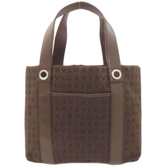 Bulgari Brown Canvas Tote Bag (Pre-Owned)