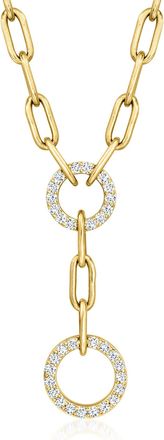 Ross-Simons Diamond Circle Paper Clip Link Y-Necklace in 14kt Yellow Gold