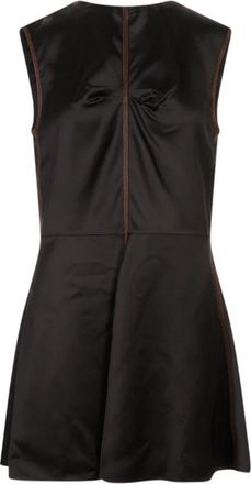 Marni Korte mouwloze jurk - Dames - Korte kleedjes - Zwart - S - Satijn - Kleedjes