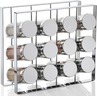 Andrea House Gewürzregal Mendi für 12 Gewürze aus Edelstahl